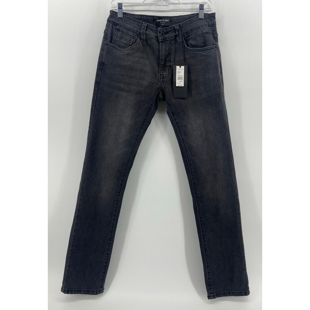 NWT Kenneth Cole Black Denim Slim Fit Indie Grunge Biker Rocker Vibe
